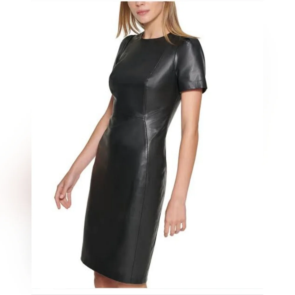 V Leather Dress - Picture 2 of 7